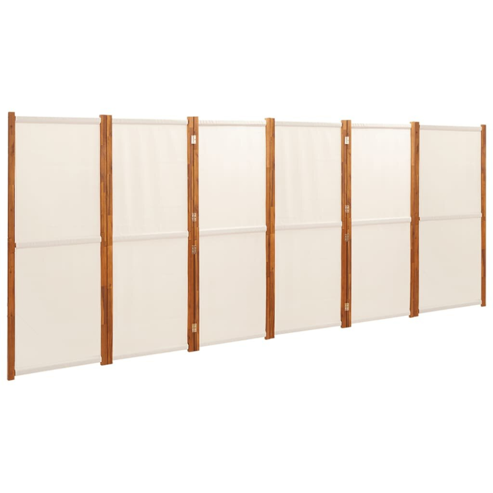Vidaxl (Cream White, 420 X 180 Cm) Room Divider Wall Partition Screen Panel Room Separator Privacy Screen