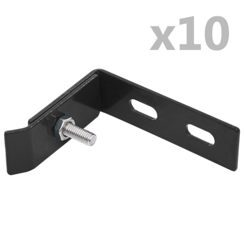 VidaXL vidaXL Wall Corner Connector 10 Sets Anthracite Elbow Fence Accessory Screw