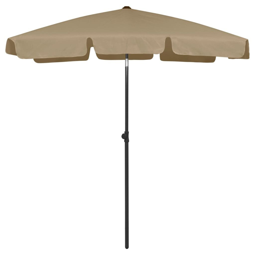 New Vidaxl Beach Parasol Outdoor Umbrella Sun Shelter Patio Canopy Sunshade Taupe