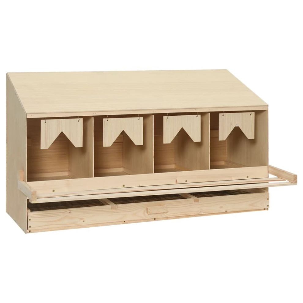 vidaXL Solid Pine Wood Chicken Laying Nest 4 Compartments Poultry Laying Nest