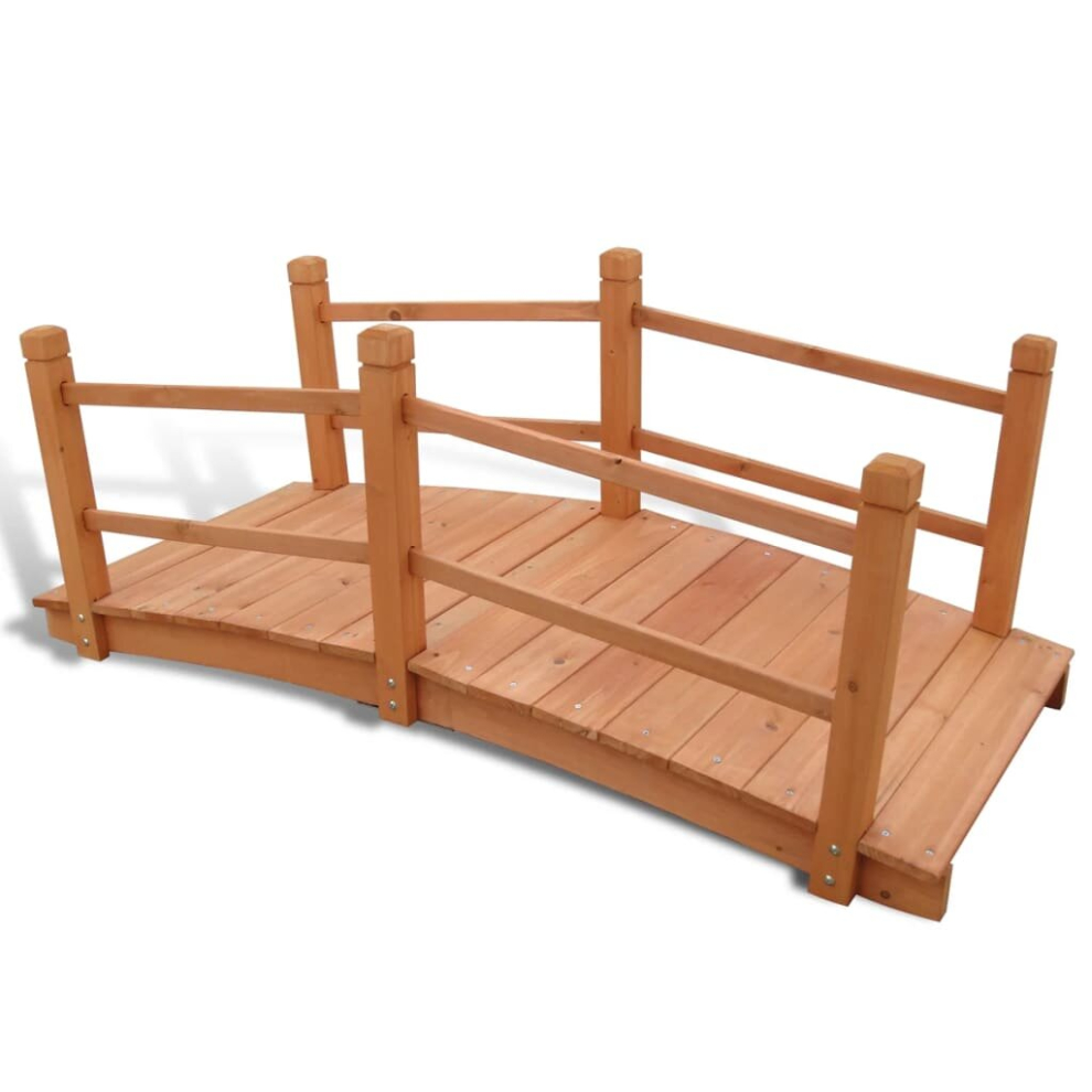 vidaXL Garden Bridge Ornament Pond Bridge with Railings Wooden Bridge Decor