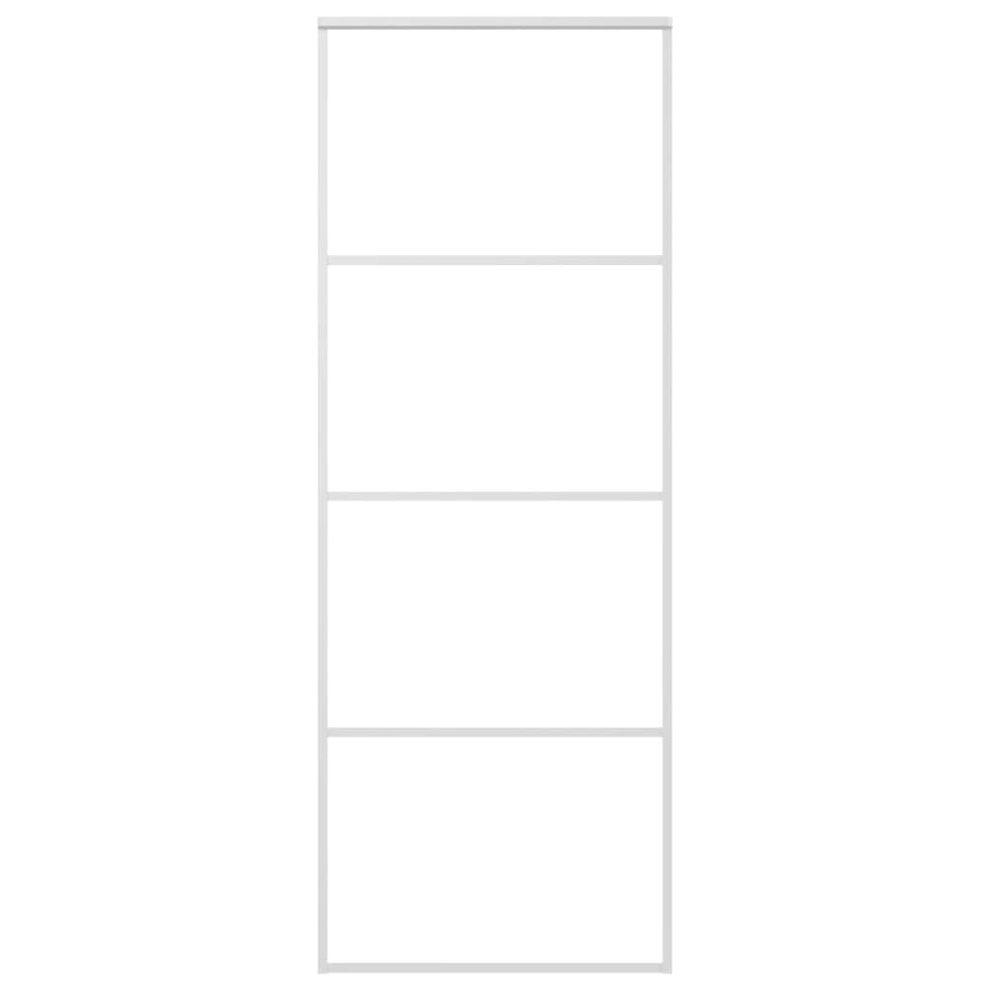 vidaXL Sliding Door Frosted ESG Glass and Aluminium 76x205 cm White Barn Door