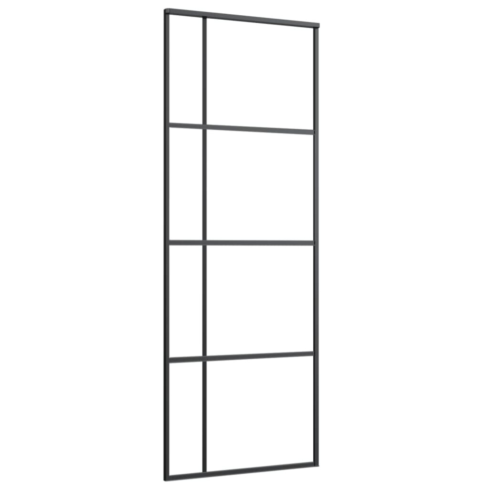 Vidaxl Sliding Door Barn Door Sliding Door Panel Esg Glass And Aluminium Black