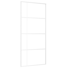 vidaXL Sliding Door ESG Glass and Aluminium 90x205 cm White Interior Door