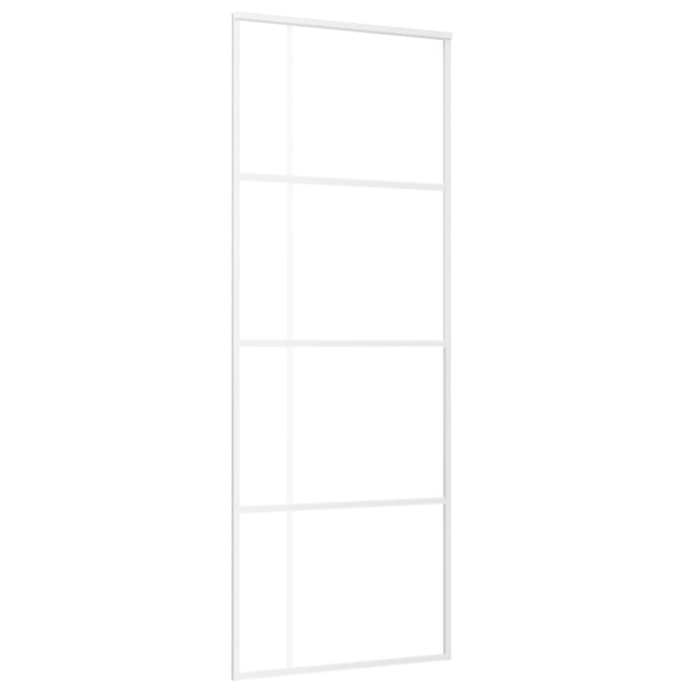 vidaXL Sliding Door ESG Glass and Aluminium 76x205 cm White Interior Door