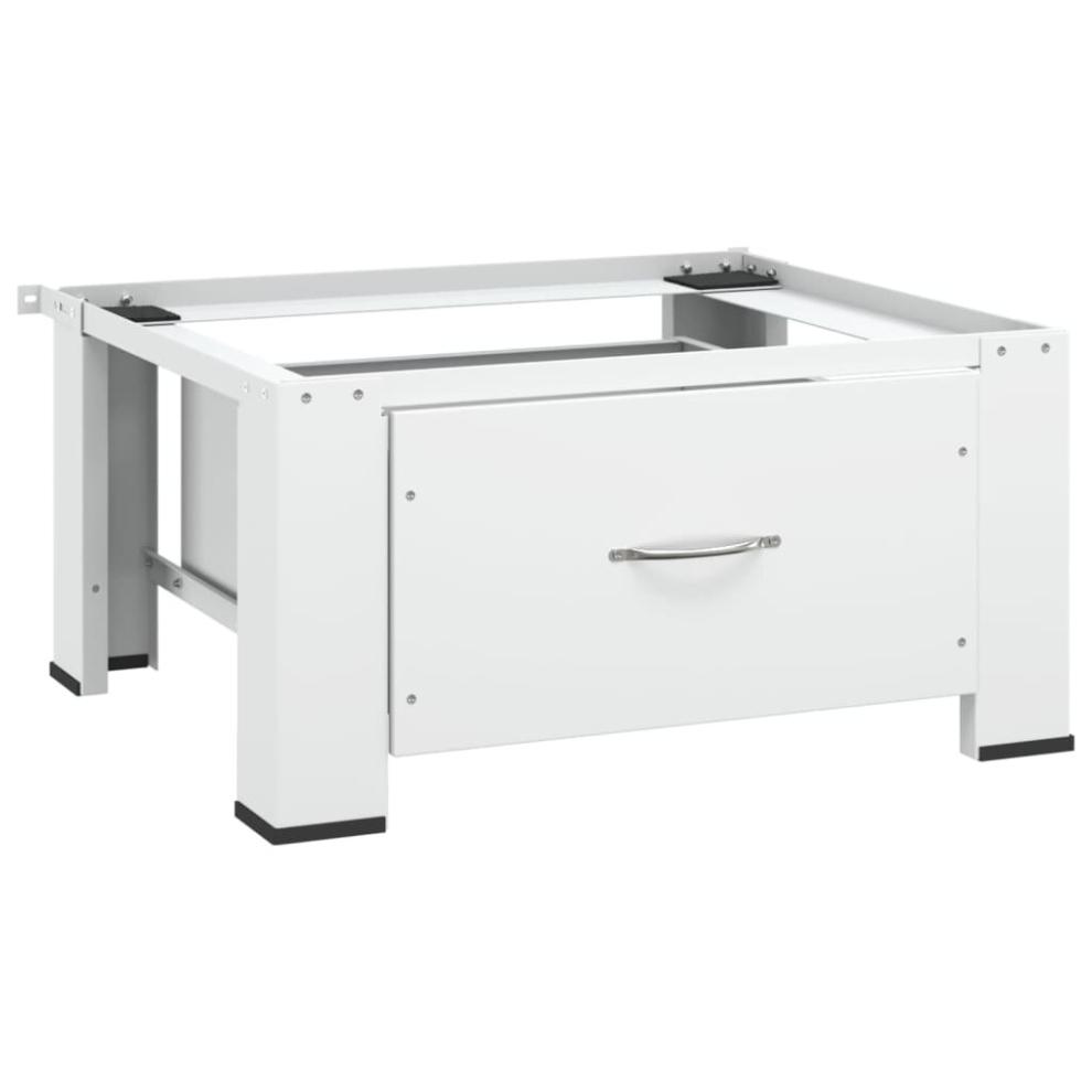 vidaXL Washing Machine Pedestal Washing Machine Stand Raiser with Drawer White
