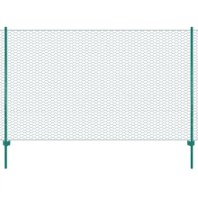 vidaXL Wire Mesh Fence with Posts Steel 25x2m Green Outdoor Field Enclosure