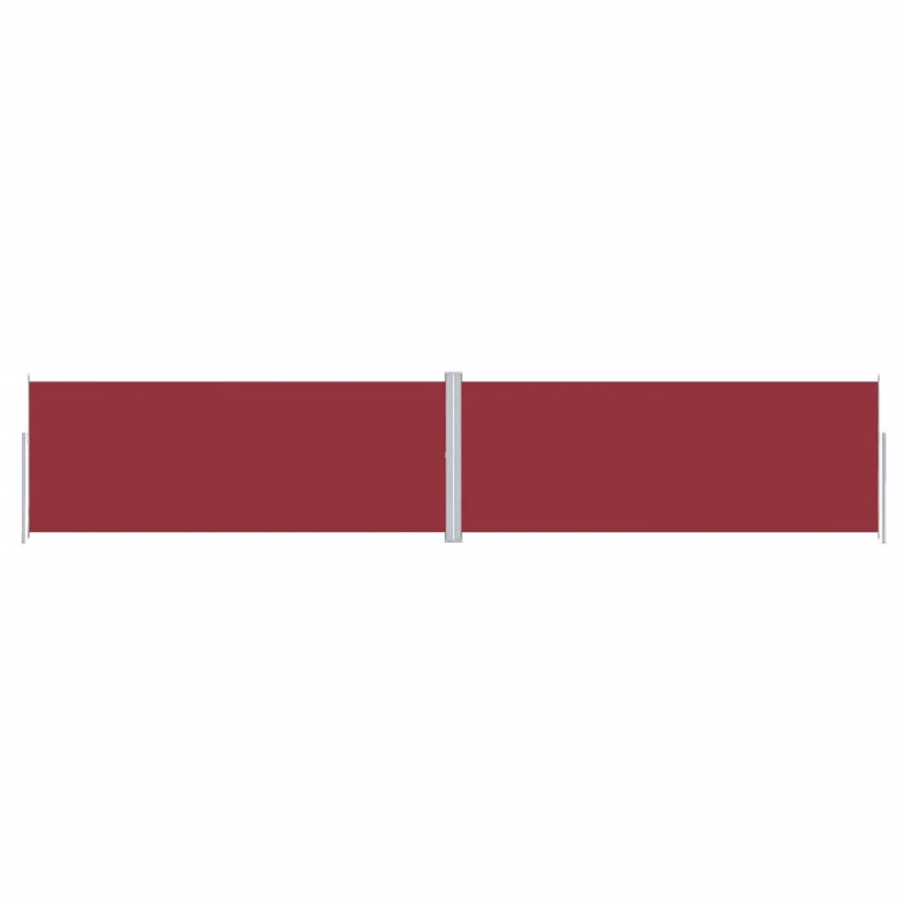 Vidaxl (Red, 200 X 1000 Cm) Retractable Side Awning Balcony Windscreen Patio Sun Protection Screen