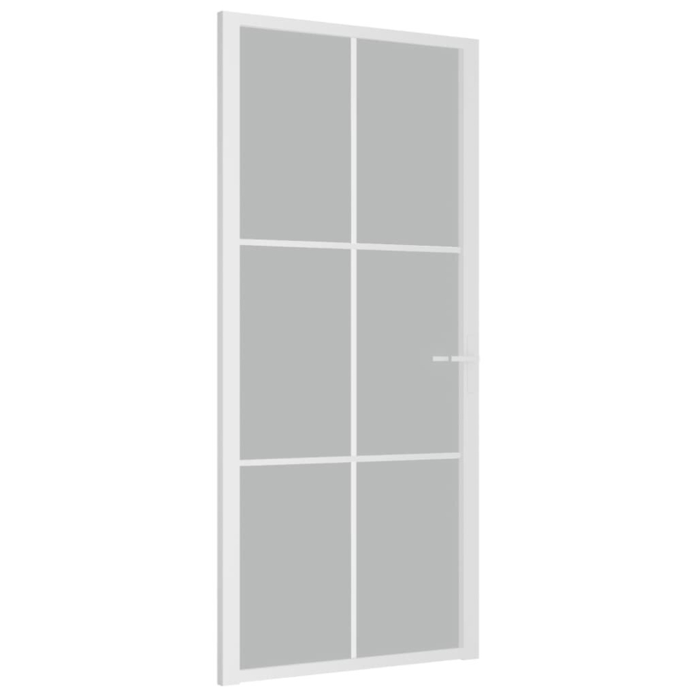 (White and transparent, 93 x 201.5 cm (W x H)) vidaXL Interior Door ESG Glass and Aluminium Bedroom Door Indoor Inner Door