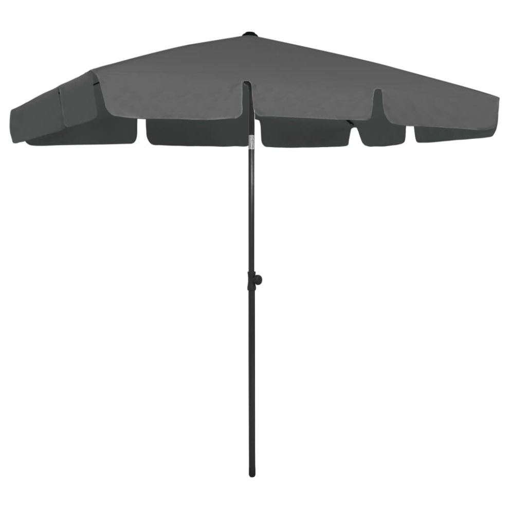Vidaxl Beach Parasol Outdoor Umbrella Sun Shelter Canopy Sunshade Anthracite