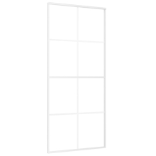 vidaXL Sliding Door Frosted ESG Glass and Aluminium 90x205 cm White Barn Door
