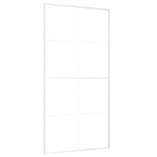 vidaXL Sliding Door Frosted ESG Glass and Aluminium 102.5x205 cm White Door