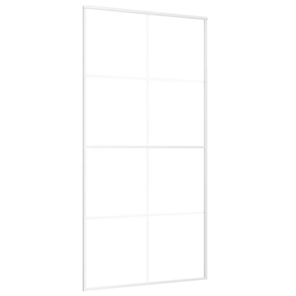 vidaXL Sliding Door Frosted ESG Glass and Aluminium 102.5x205 cm White Door