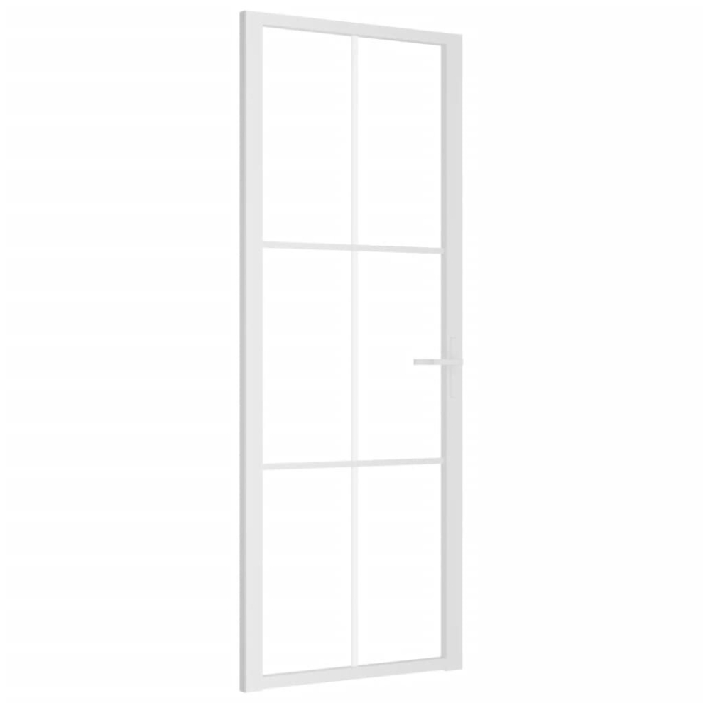 (White, 76 x 201.5 cm (W x H)) vidaXL Interior Door ESG Glass and Aluminium Bedroom Door Indoor Inner Door