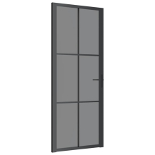 vidaXL Innentür 83x201,5 cm Schwarz ESG-Glas und Aluminium