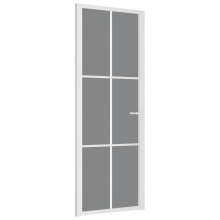vidaXL Innentür 76x201,5 cm Weiß ESG-Glas und Aluminium