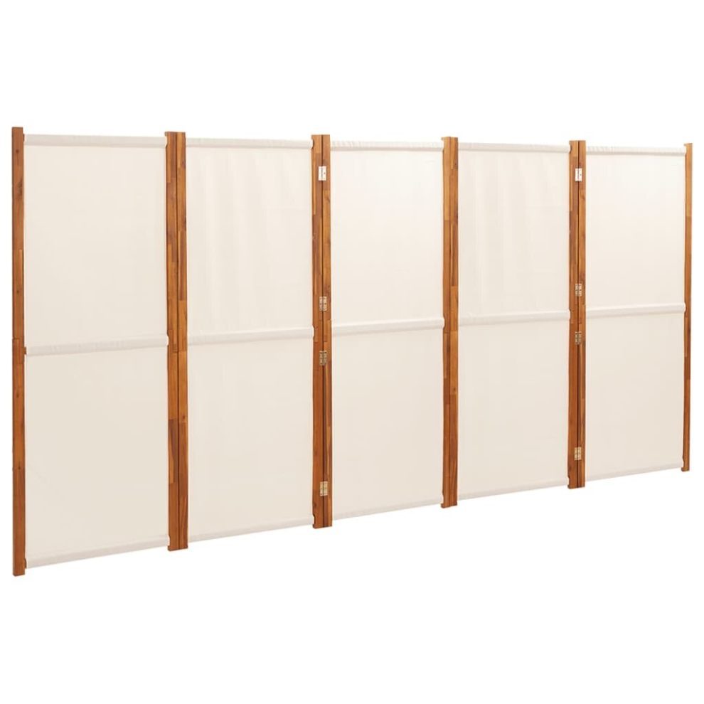 Vidaxl (Cream White, 350 X 180 Cm) Room Divider Wall Partition Screen Panel Room Separator Privacy Screen White,Cream
