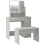 VidaXL vidaXL Dressing Table Set with LED Mirror – Concrete Grey Engineered Wood, Includes Stool 3114118 1