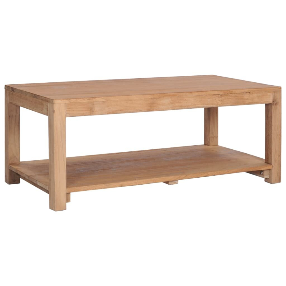 vidaXL Solid Teak Wood Coffee Table 100cm Home Side End Tea Stand Table Desk