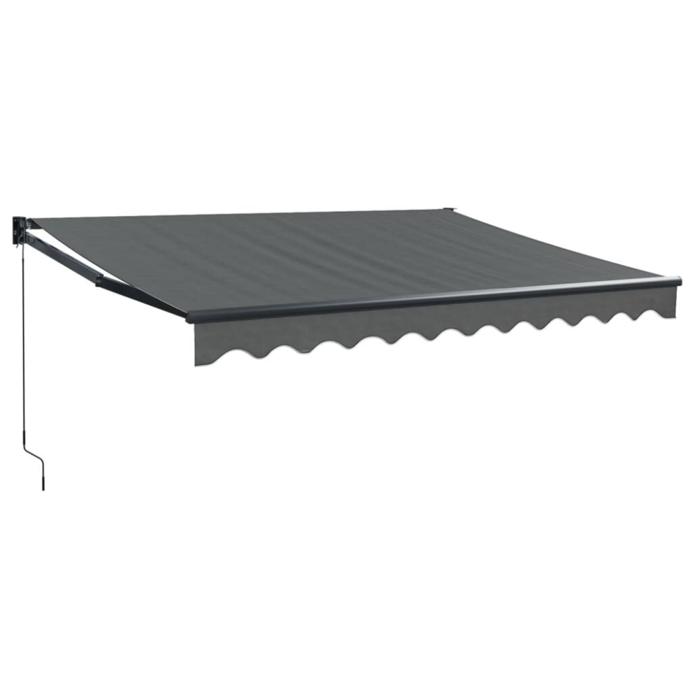 vidaXL Retractable Awning Canopy Anthracite 3.5x2.5 m Fabric and Aluminium