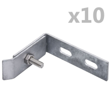 vidaXL Wall Corner Connector 10 Sets Silver Elbow Fence Accessory Connection