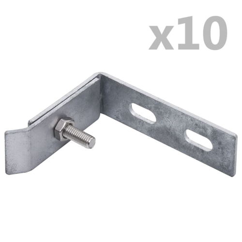 vidaXL Wall Corner Connector 10 Sets Silver Elbow Fence Accessory Connection