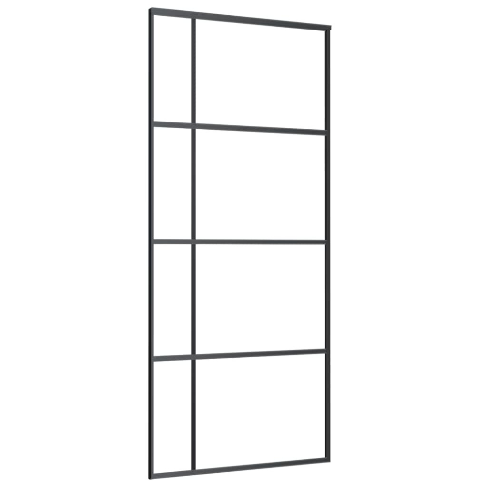 Vidaxl Sliding Door Interior Barn Door Frosted Esg Glass And Aluminium Black
