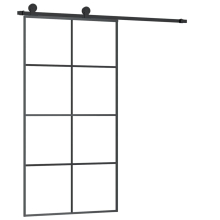 (4x2 grids, 102.5 x 205 cm) vidaXL Sliding Door with Hardware Set Multi Sizes 3 Horizontal Bars/4x2 Grids
