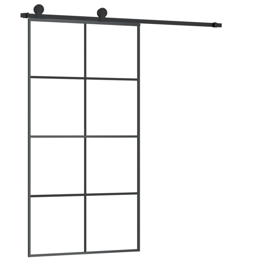 Vidaxl (4X2 Grids, 102.5 X 205 Cm) Sliding Door With Hardware Set Multi Sizes 3 Horizontal Bars/4X2 Grids