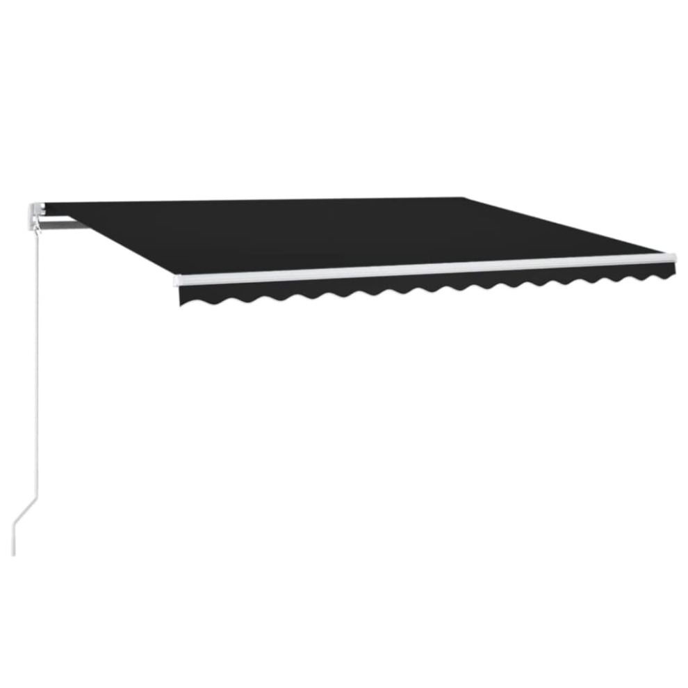 Vidaxl Manual Retractable Awning With Led 400X350 Cm Anthracite Shade Shelter