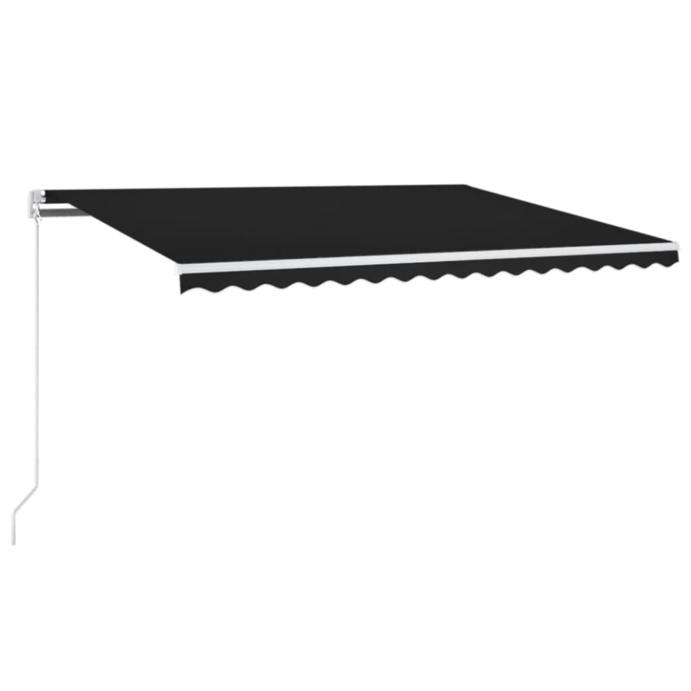 Vidaxl Manual Retractable Awning With Led 400X300 Cm Anthracite Shade Shelter