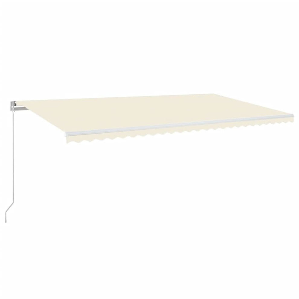 Vidaxl Manual Retractable Awning With Led 600X350 Cm Cream Patio Shade Shelter