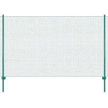 vidaXL Maschendrahtzaun mit Pfosten Stahl 25 x 2 m Grün
