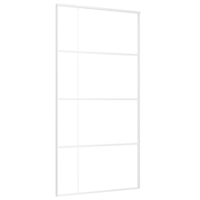 vidaXL Sliding Door Frosted ESG Glass and Aluminium 102.5x205 cm White Door