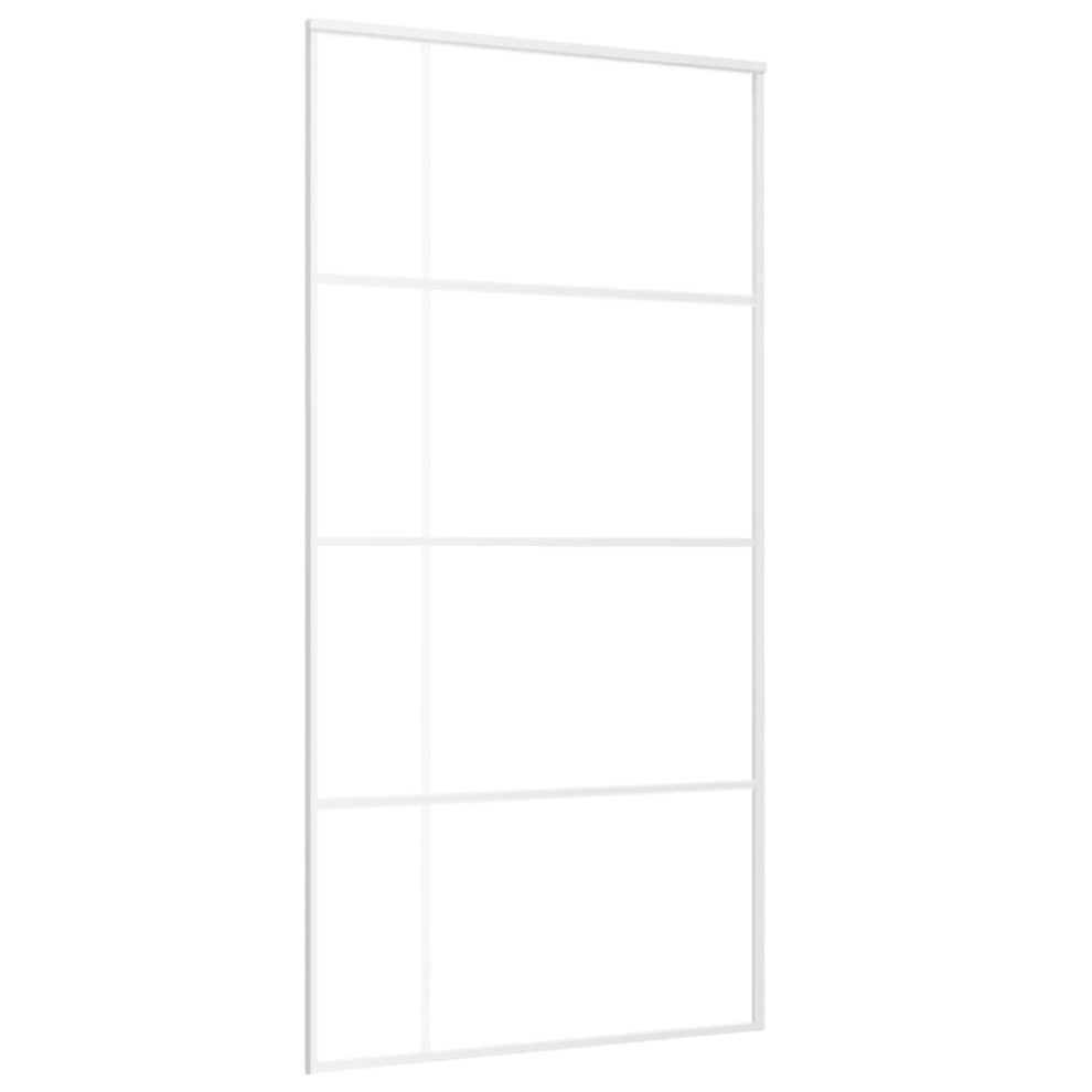 vidaXL Sliding Door Frosted ESG Glass and Aluminium 102.5x205 cm White Door