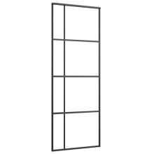 vidaXL Sliding Door Interior Barn Door Frosted ESG Glass and Aluminium Black