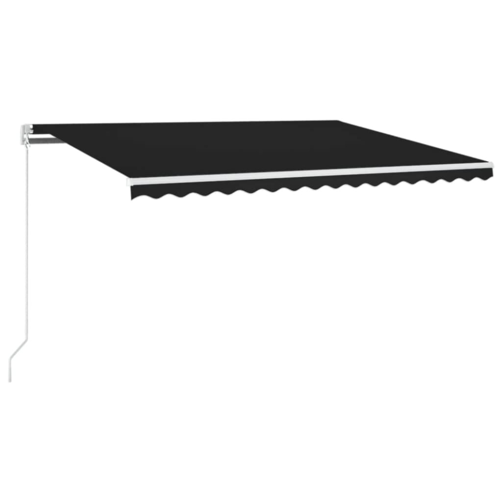 Vidaxl Manual Retractable Awning With Led 450X350 Cm Anthracite Shade Shelter