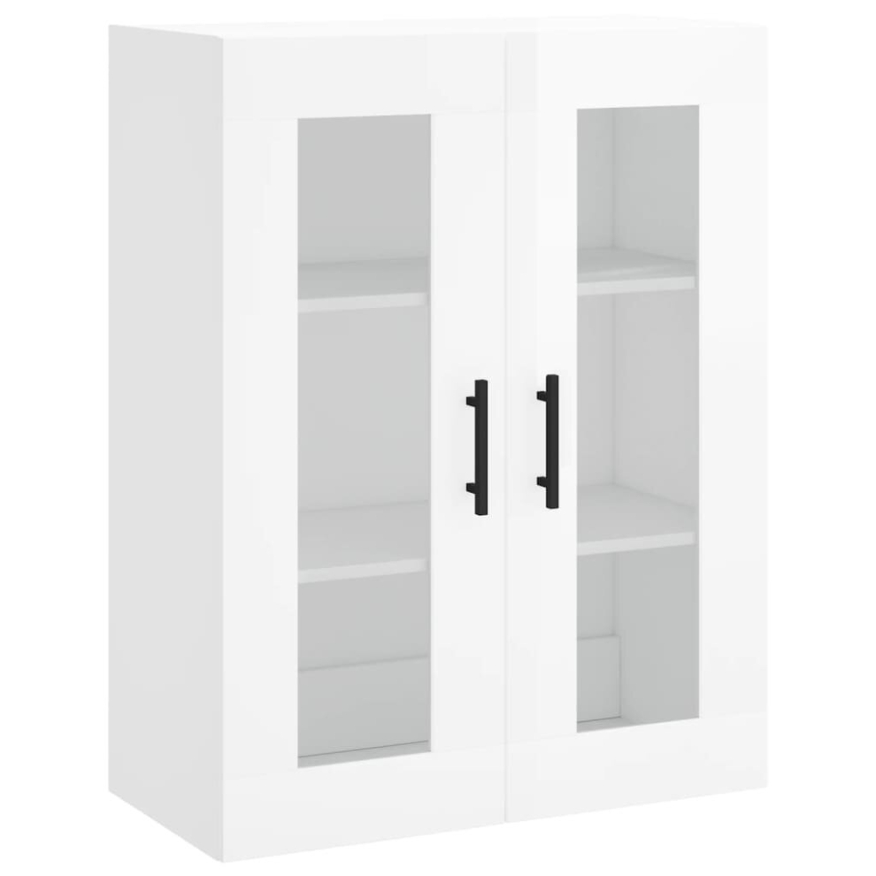 (high gloss white) vidaXL Wall Mounted Cabinet Wall Storage Cabinet Grey Sonoma Engineered Wood