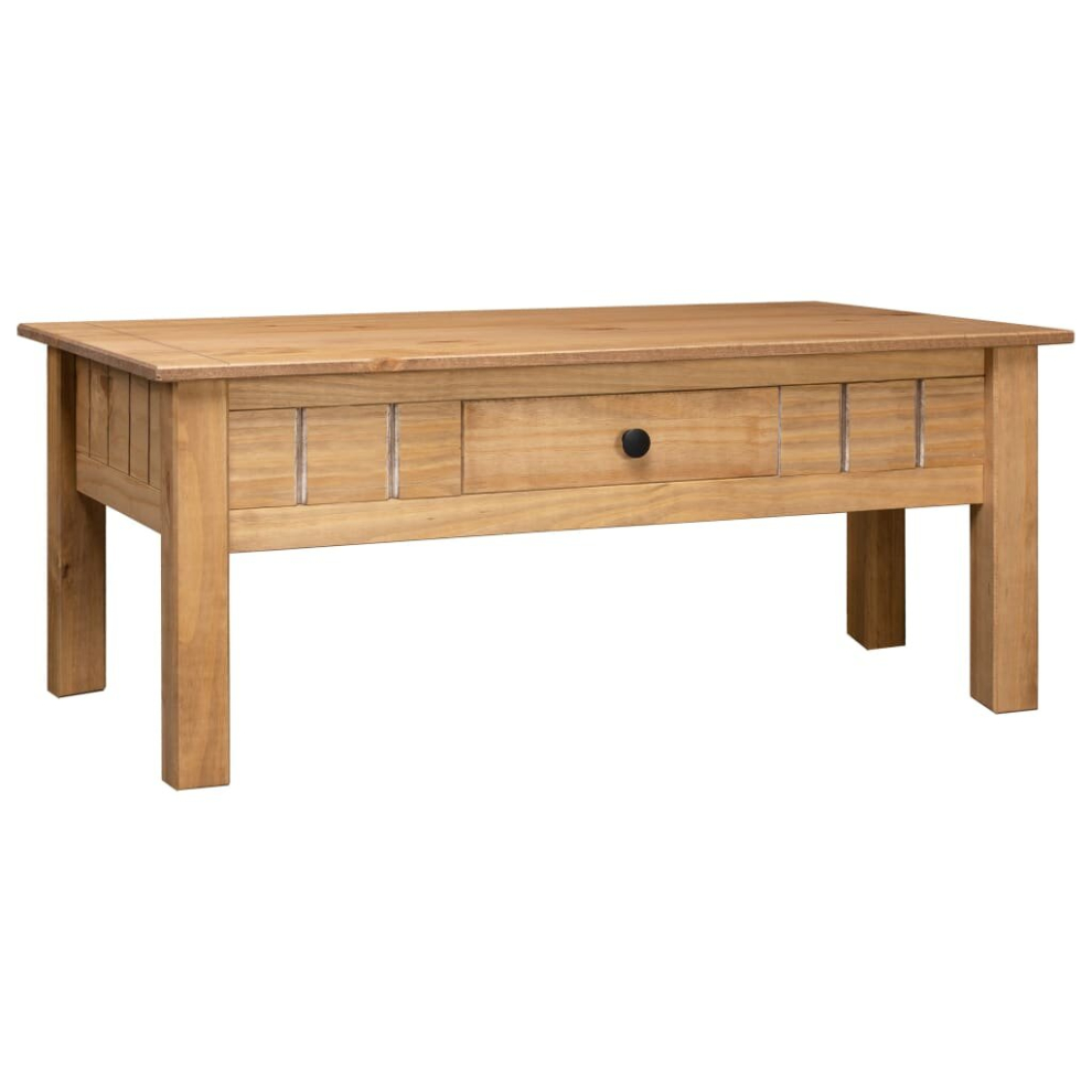 vidaXL Solid Pine Wood Coffee Table Low Table  Drawer Living Room Furniture