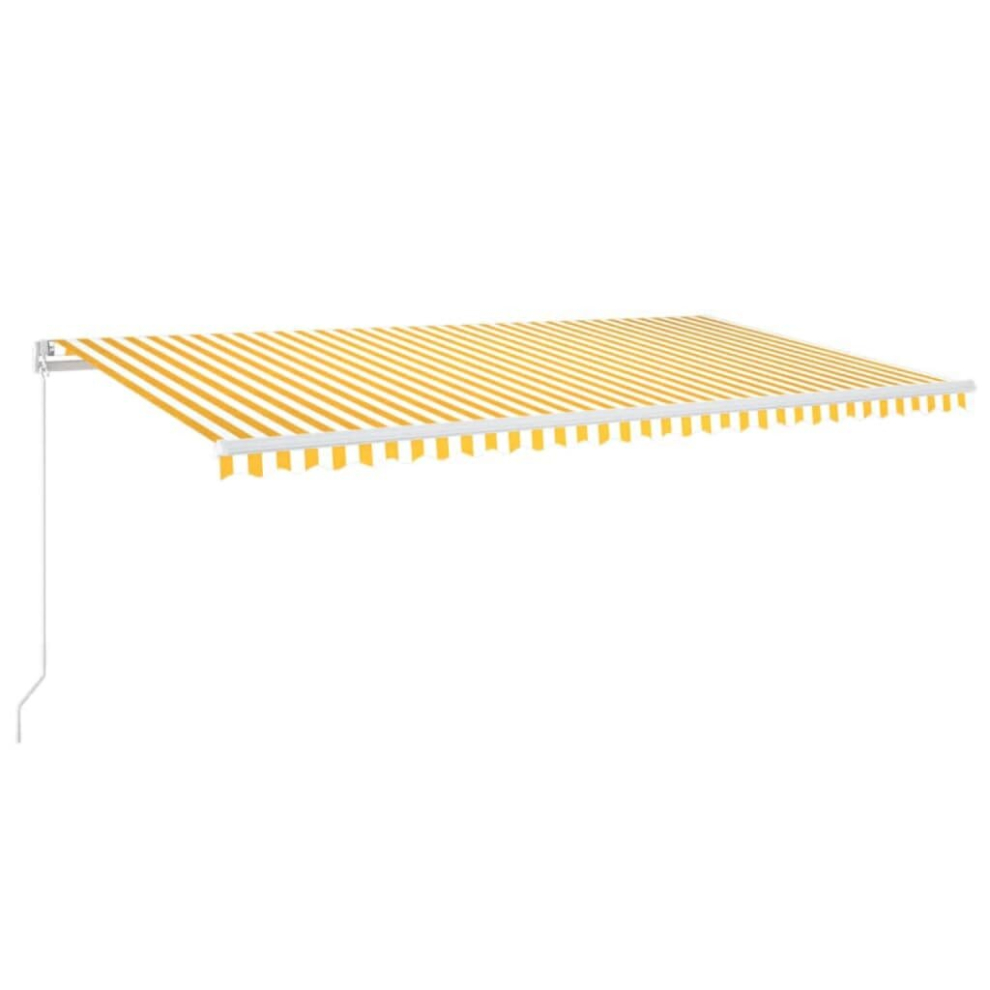 Vidaxl Manual Retractable Awning With Led 600X300 Cm Yellow And White Shelter