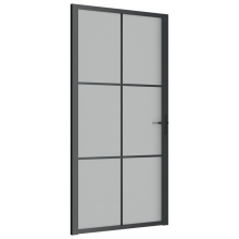vidaXL Innentür 102,5x201,5 cm Schwarz Mattglas und Aluminium