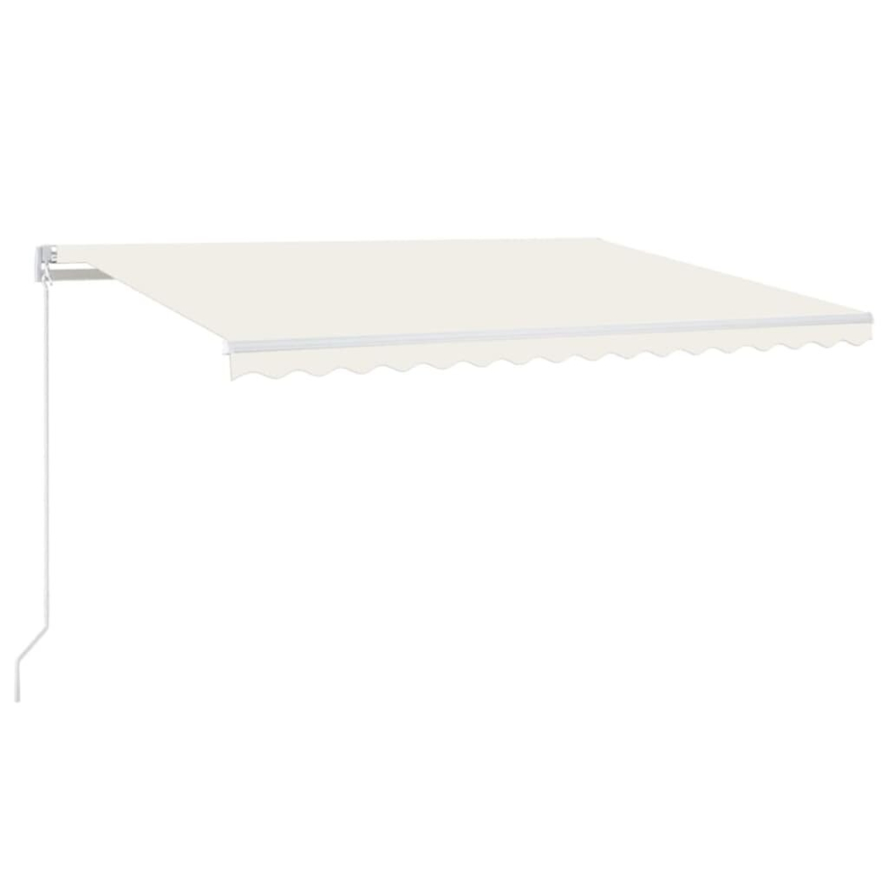 vidaXL Manual Retractable Awning with LED 400x300 cm Cream Sun Shade Shelter