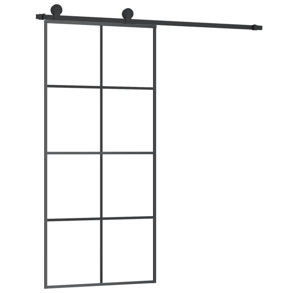 Vidaxl (4X2 Grids, 90 X 205 Cm) Sliding Door With Hardware Set Multi Sizes 3 Horizontal Bars/4X2 Grids