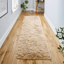 (80 cm x 300 cm (2ft 6" x 10ft)-Large Runner, Beige) Non Slip Shaggy Large Rugs Living Room Bedroom Carpets Area Rug