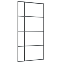 vidaXL Sliding Door Barn Door Sliding Door Panel ESG Glass and Aluminium Black