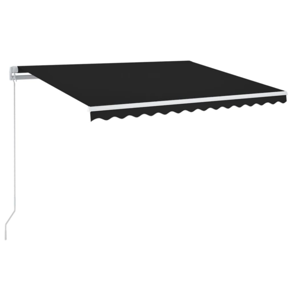 vidaXL Manual Retractable Awning with LED 350x250 cm Anthracite Shade Shelter