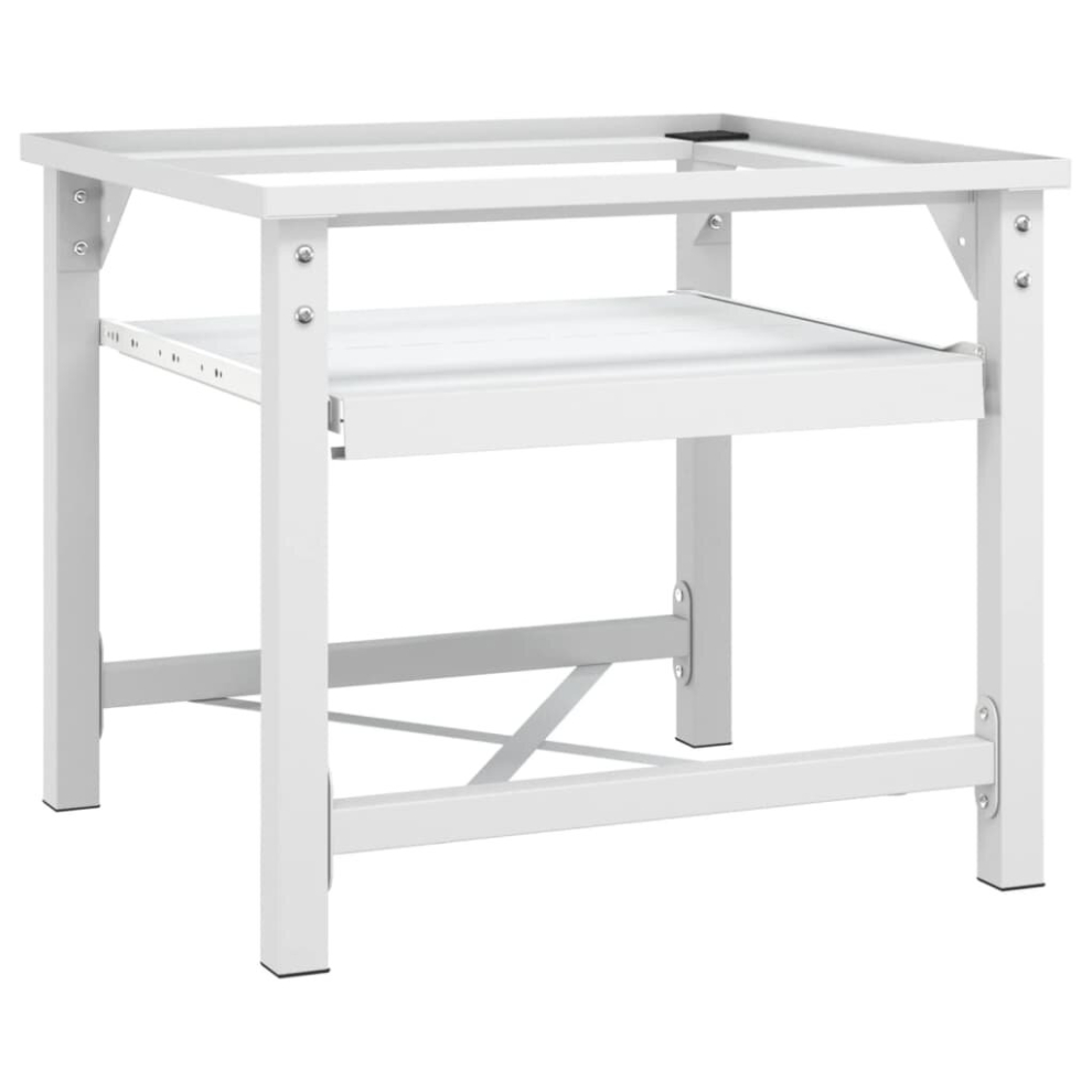 vidaXL Washing Machine Pedestal Washing Machine Stand with Pull-Out Shelf White