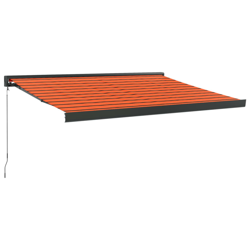 vidaXL Retractable Awning Canopy Orange and Brown 3x2.5 m Fabric and Aluminium