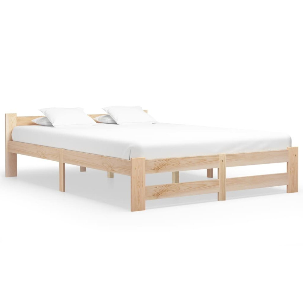 vidaXL Solid Wood Pine Bed Frame 160x200 cm Bedroom Wooden Bedstead Bed Base