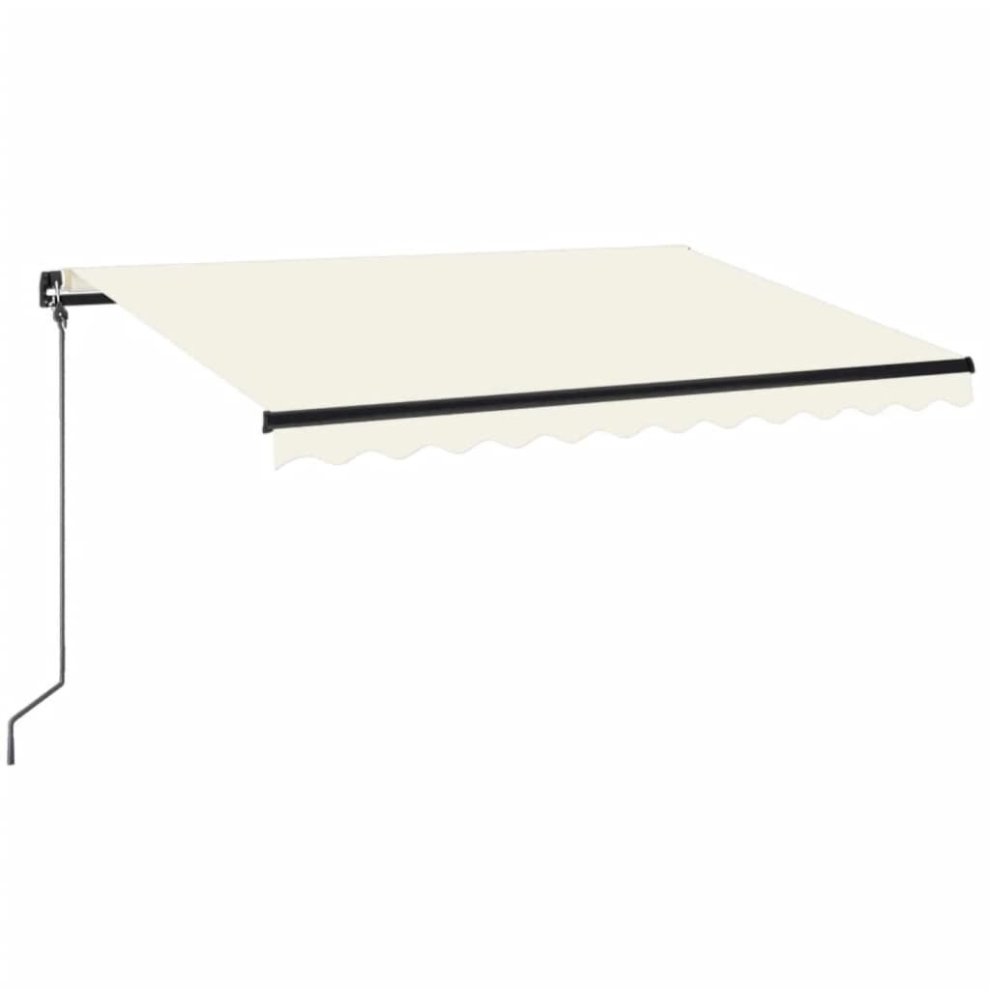 Vidaxl Manual Retractable Awning With Led 350X250 Cm Outdoor Balcony Cream